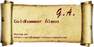 Goldhammer Álmos névjegykártya